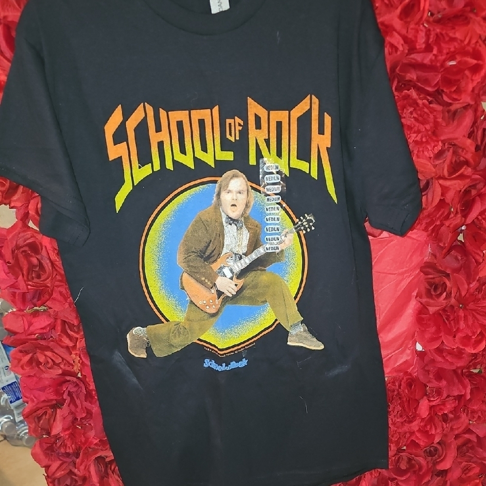 Gildan NWT Black School of Rock T-Shirt Size Medium
